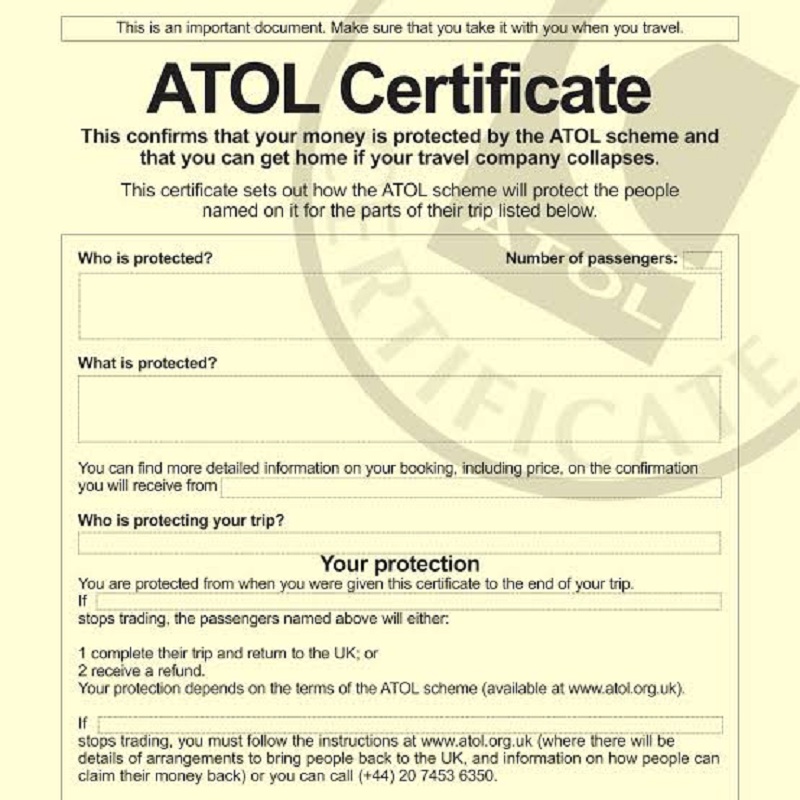 برنامج حماية ATOL لحمايتك عند السفر